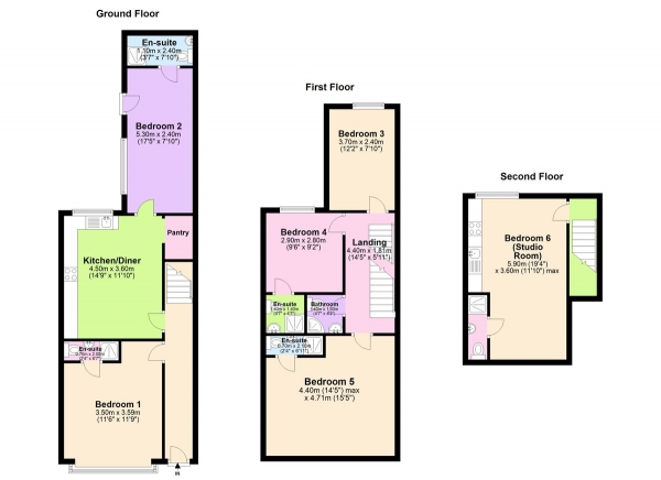 Floor Plan Image for 1 Bedroom House Share to Rent in Fletcher Road, Beeston