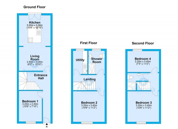 Floor Plan for 1 Bedroom Semi-Detached House to Rent in Bulwer Road, Lenton, NG7, 3HL - £125  pw | £542 pcm