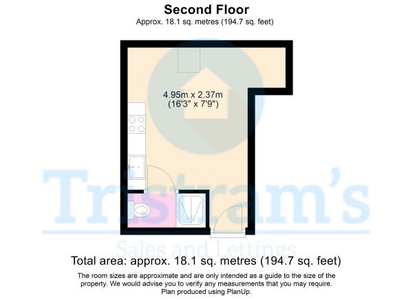 Floor Plan Image for 1 Bedroom Studio to Rent in Birkin Avenue, Radford