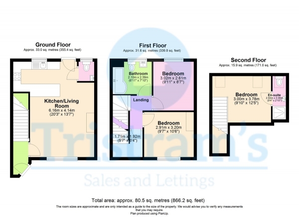 Floor Plan for 3 Bedroom Terraced House for Sale in Anslow Avenue, Beeston, NG9, 2SW -  &pound250,000