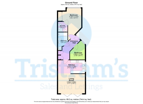 Floor Plan Image for 2 Bedroom Detached Bungalow for Sale in Meadow Croft Gardens, Hucknall