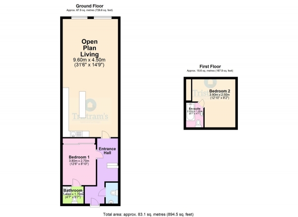 Floor Plan Image for 2 Bedroom Apartment to Rent in Crusader House, Nottingham, NG1