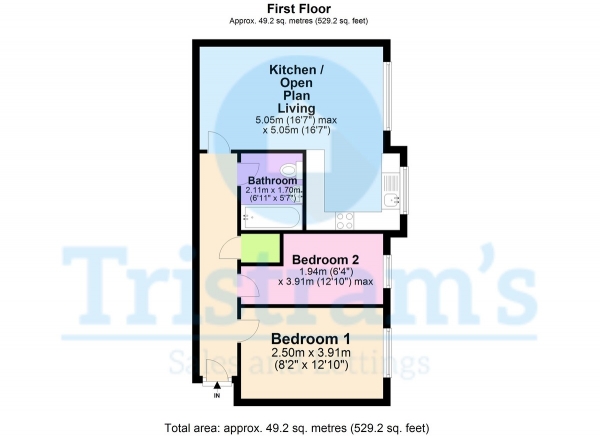 Floor Plan Image for 2 Bedroom Apartment to Rent in Parry Court, Marmion Road, Nottingham