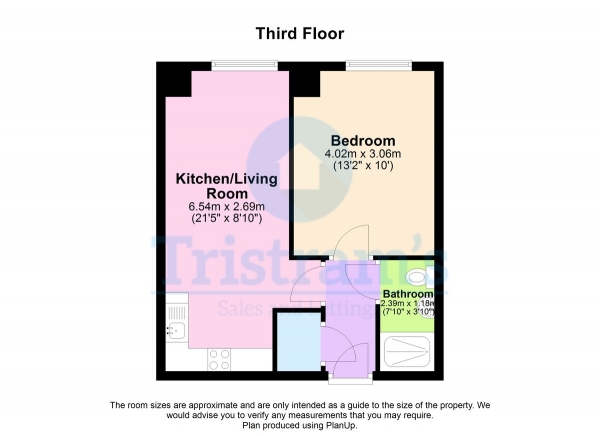 Floor Plan Image for 1 Bedroom Apartment to Rent in Castle Boulevard, Nottingham