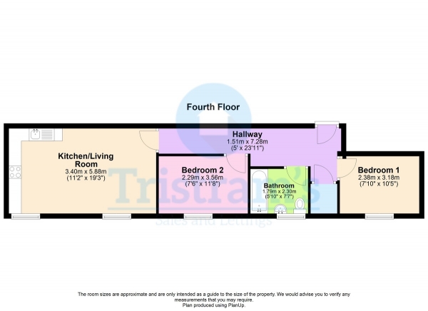 Floor Plan Image for 2 Bedroom Apartment to Rent in Castle Boulevard, Nottingham