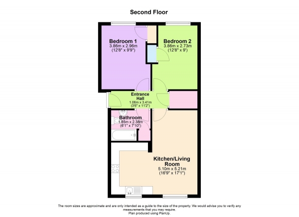 Floor Plan Image for 2 Bedroom Apartment to Rent in The Farthings, Nottingham