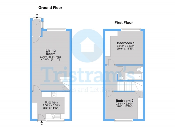 Floor Plan Image for 2 Bedroom Terraced House to Rent in Tynedale Close, Long Eaton