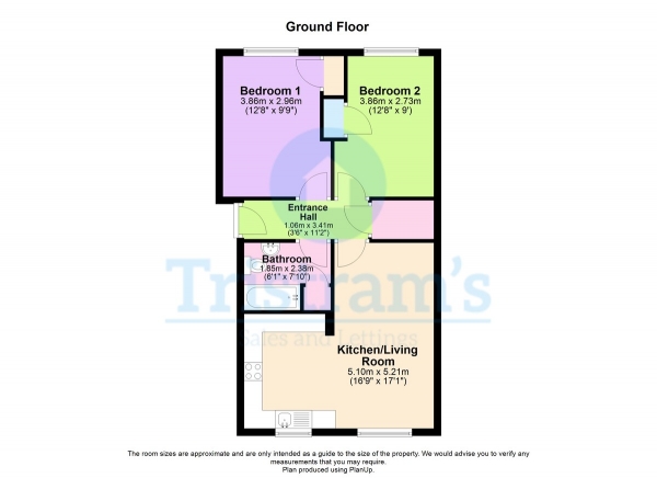 Floor Plan Image for 2 Bedroom Apartment to Rent in The Farthings, Nottingham