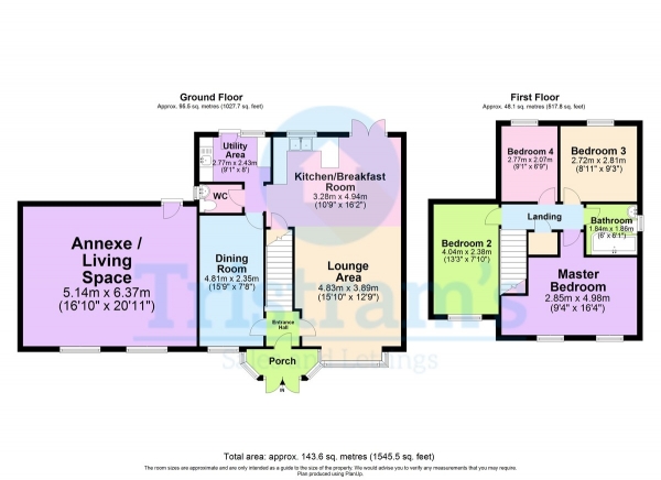 Floor Plan Image for 4 Bedroom Detached House for Sale in Lancaster Way, Nottingham