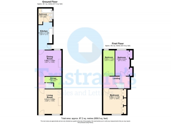 Floor Plan Image for 3 Bedroom Terraced House for Sale in Peel Street, Langley Mill