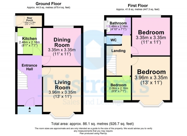 Floor Plan Image for 3 Bedroom Semi-Detached House for Sale in Nightingale Avenue, Pleasley