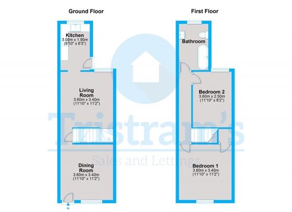 Floor Plan Image for 2 Bedroom Terraced House to Rent in Egypt Road, Nottingham