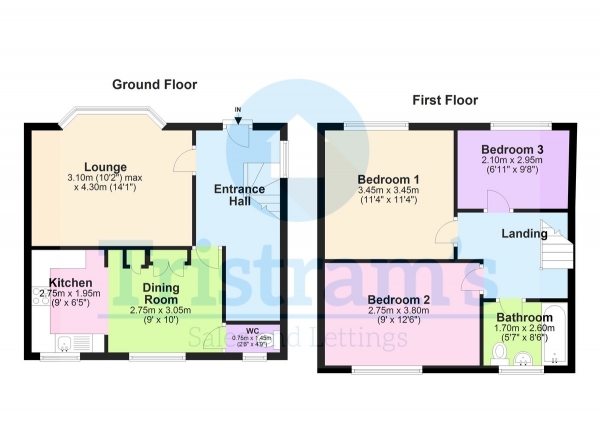 Floor Plan Image for 3 Bedroom Semi-Detached House to Rent in Holmesfield Drive, Heanor