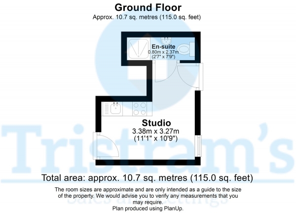 Floor Plan Image for 1 Bedroom Studio to Rent in Studio 1, Birkin Avenue, Radford