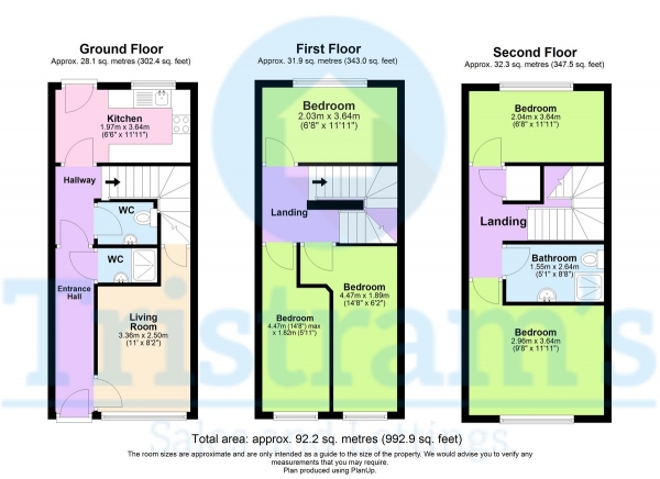 Floor Plan Image for 5 Bedroom Town House to Rent in Bluecoat Close, City Centre