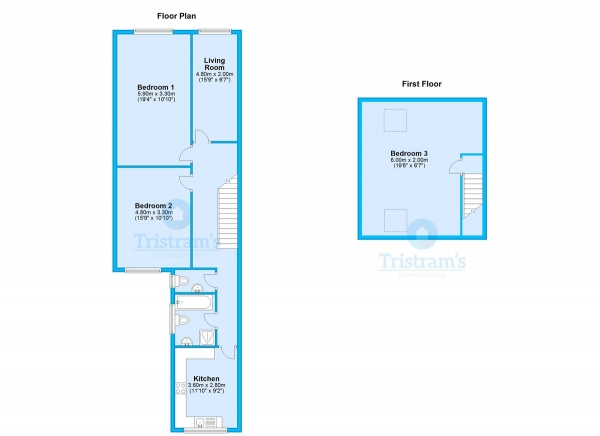 Floor Plan Image for 3 Bedroom Flat to Rent in High Road, Beeston