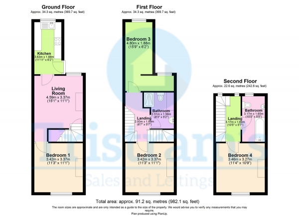 Floor Plan Image for 4 Bedroom Terraced House to Rent in Hart Street, Lenton