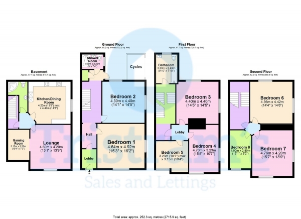 Floor Plan Image for 8 Bedroom End of Terrace House to Rent in Mansfield Road, City Centre