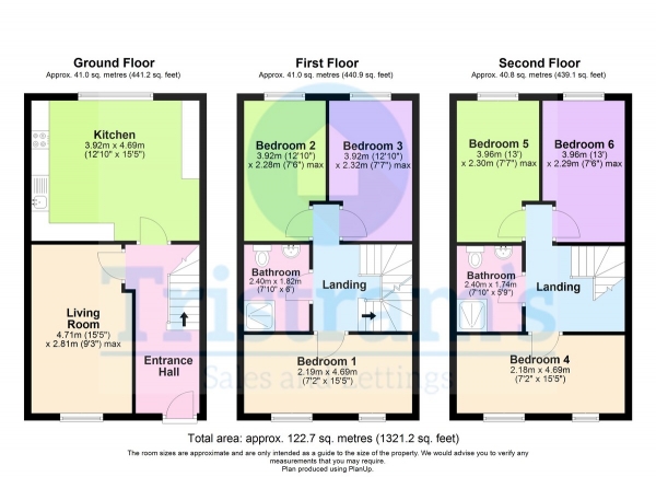 Floor Plan Image for 6 Bedroom Terraced House to Rent in Denison Street, Radford