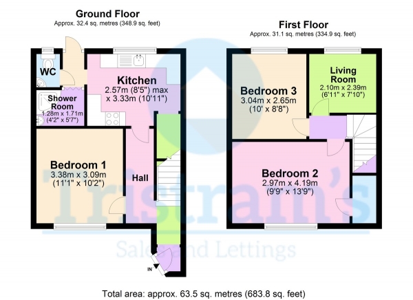 Floor Plan Image for 3 Bedroom Terraced House to Rent in Anslow Avenue, Beeston