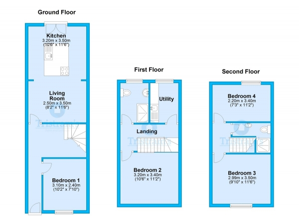 Floor Plan Image for 4 Bedroom Semi-Detached House to Rent in Bulwer Road, Lenton