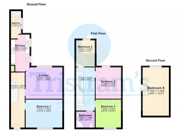 Floor Plan Image for 5 Bedroom Terraced House to Rent in Watkin Street, City Centre