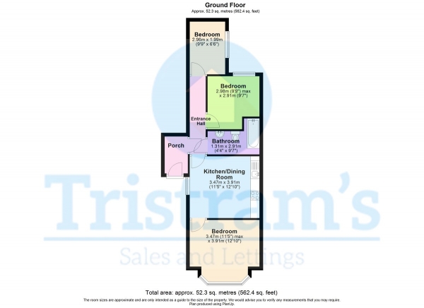 Floor Plan Image for 3 Bedroom Apartment to Rent in Flat 2, Melton Road, West Bridgford