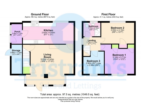 Floor Plan Image for 3 Bedroom Semi-Detached House for Sale in Caincross Road, Nottingham