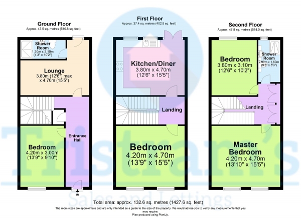 Floor Plan Image for 3 Bedroom Town House for Sale in Charleston House, Peel Street