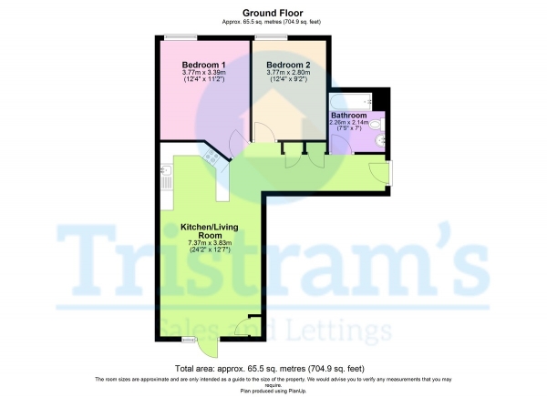 Floor Plan Image for 2 Bedroom Ground Flat for Sale in Portland Square, Raleigh Street