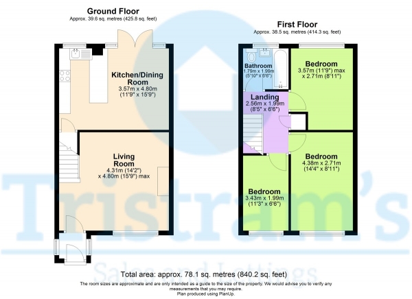 Floor Plan Image for 3 Bedroom Terraced House to Rent in Glenorchy Crescent, Top Valley