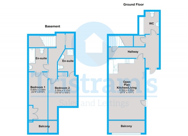 Floor Plan Image for 2 Bedroom Ground Flat to Rent in Derby Road, Lenton