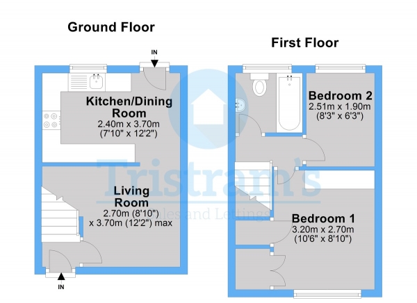 Floor Plan Image for 2 Bedroom Semi-Detached House to Rent in Braddock Close, Lenton