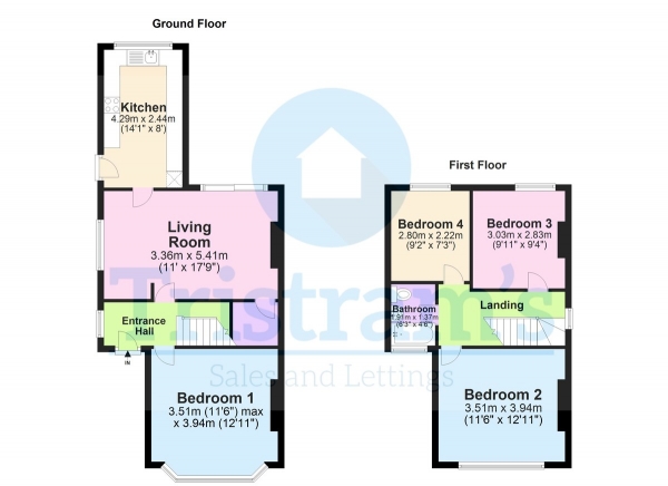 Floor Plan Image for 4 Bedroom Detached House to Rent in Abingdon Road, West Bridgford