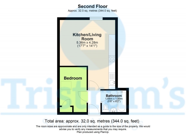 Floor Plan Image for 1 Bedroom Detached House to Rent in Burns Street, Nottingham