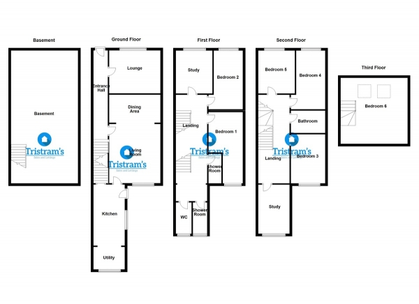 Floor Plan Image for 6 Bedroom Terraced House to Rent in Alpha Terrace, Arboretum