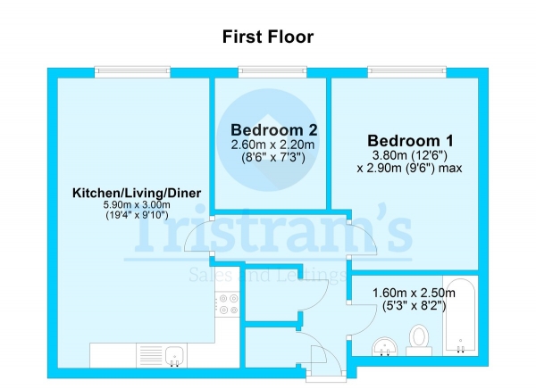 Floor Plan Image for 2 Bedroom Apartment to Rent in Linen House, Lenton