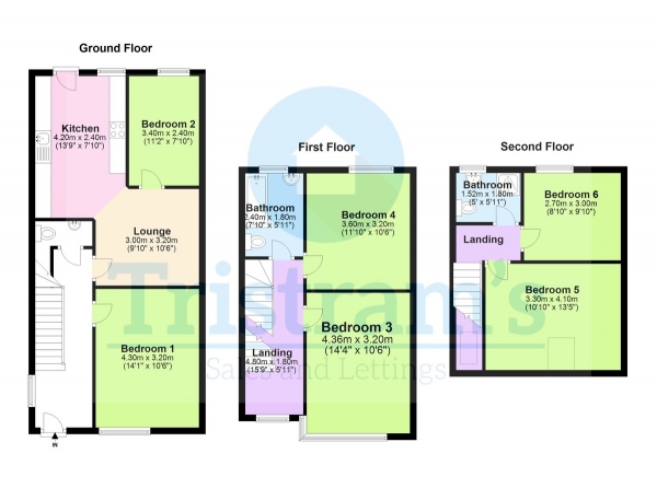 Floor Plan Image for 6 Bedroom Semi-Detached House to Rent in Lower Road, Beeston