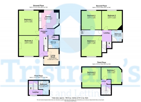 Floor Plan Image for 7 Bedroom Detached House to Rent in Melton Road, West Bridgford