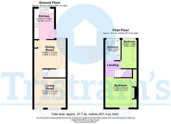 Floor Plan Image for 2 Bedroom End of Terrace House for Sale in Lichfield Road, Sneinton