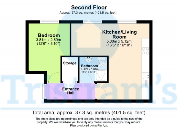 Floor Plan Image for 1 Bedroom Apartment to Rent in The Farthings, Nottingham