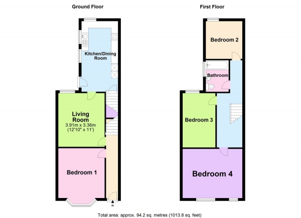 Floor Plan Image for 4 Bedroom Semi-Detached House to Rent in Leslie Road, Forest Fields