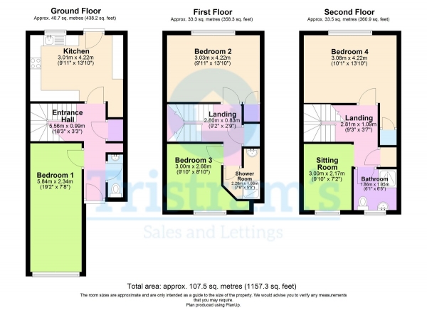 Floor Plan Image for 4 Bedroom Semi-Detached House to Rent in Palmerston Gardens, City Centre