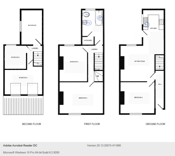 Floor Plan Image for 5 Bedroom Terraced House to Rent in Riddings Terrace, City Centre