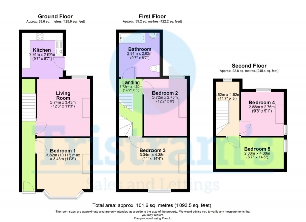 Floor Plan Image for 4 Bedroom Semi-Detached House to Rent in Rosebery Avenue, West Bridgford