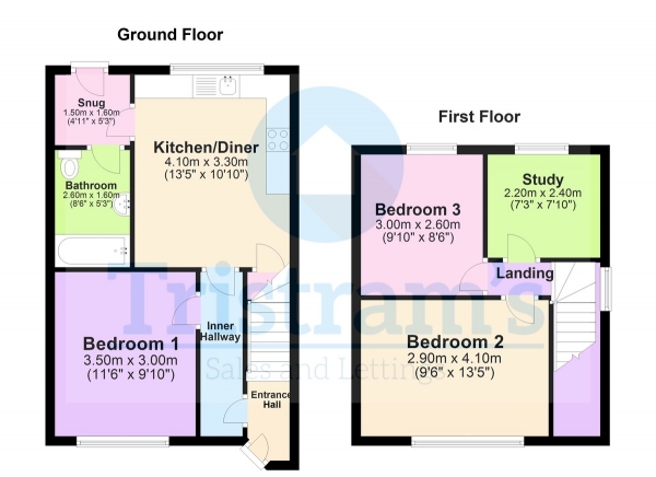 Floor Plan Image for 3 Bedroom Terraced House to Rent in Woodside Road, Beeston