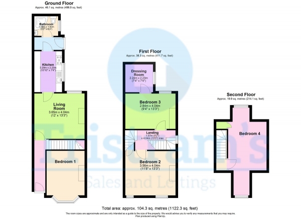 Floor Plan Image for 4 Bedroom End of Terrace House to Rent in Foxhall Road, Forest Fields