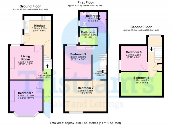 Floor Plan Image for 5 Bedroom Semi-Detached House to Rent in Radcliffe Mount, West Bridgford