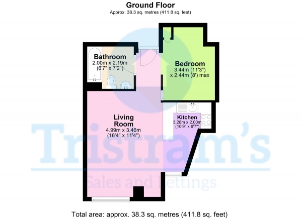 Floor Plan Image for 1 Bedroom Apartment to Rent in The Ice House, Bolero Square