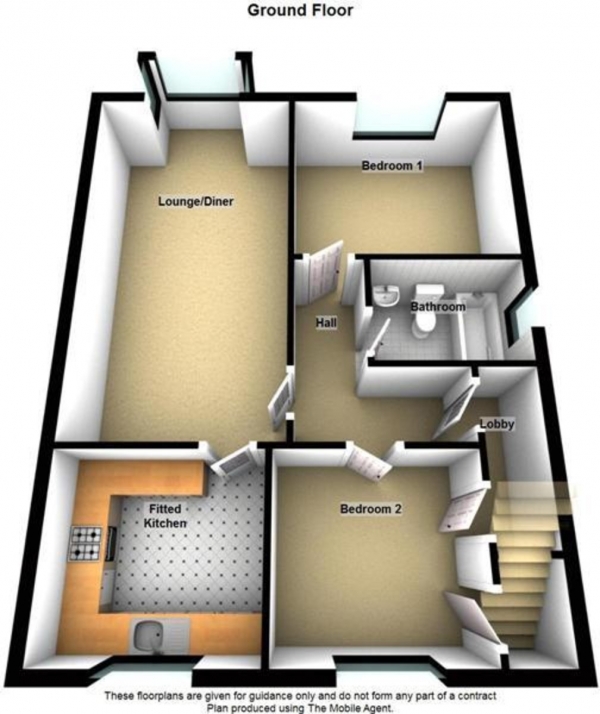 Floor Plan Image for 2 Bedroom Ground Flat to Rent in Holyrood Court, Bramcote